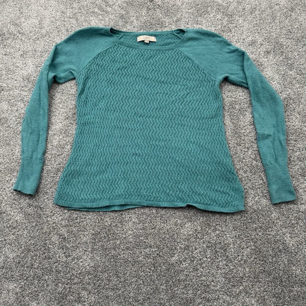 Ann Taylor Loft Sweater Womens Small Boho Cottagecore Textured Knit Wool Blend